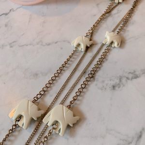 Boho Elephant Long Layered Necklace